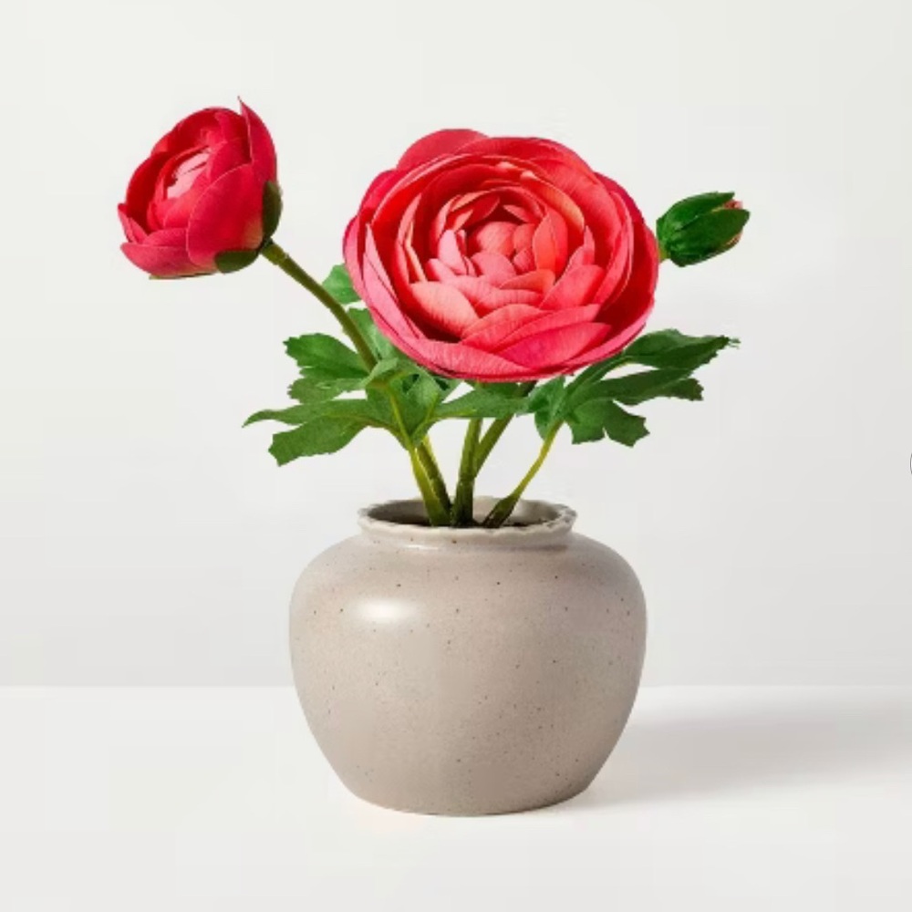 Small Pink Ranunculus Artificial Arrangement - Hearth & Hand™ with Magnolia